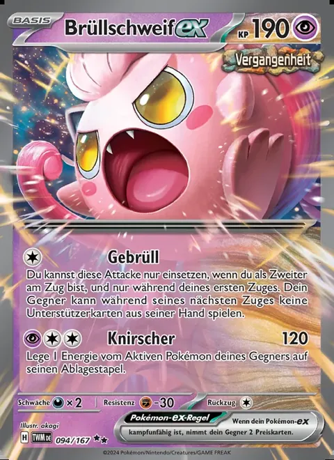 Brüllschweif-ex 094/167 Maskerade im Zwielicht (TWM) Pokémon-Karte (Near Mint)