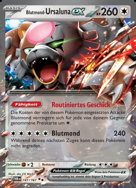 Blutmond-Ursaluna-ex 141/167 Maskerade im Zwielicht (TWM) Pokémon-Karte (Near Mint)