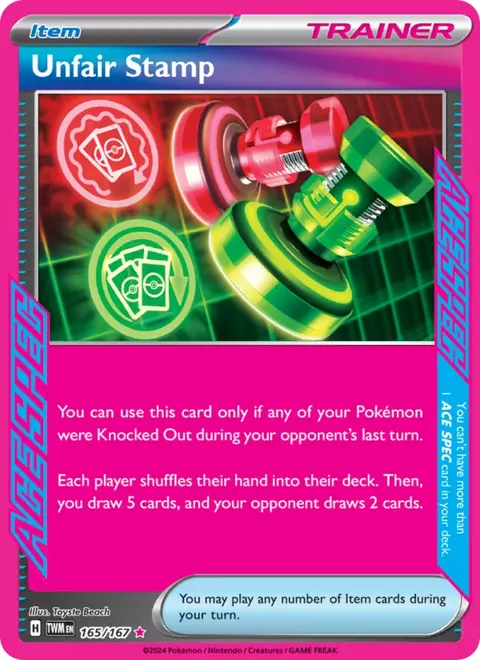 Unfair Stamp 165/167 Twilight Masquerade (TWM) Pokémon card (Near Mint)