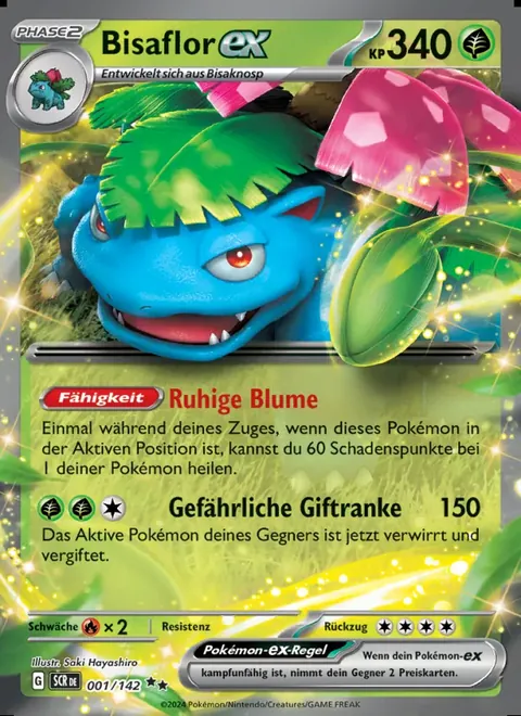 Bisaflor-ex 001/142 Stellarkrone (SCR) Pokémon-Karte (Near Mint)