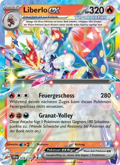 Liberlo-ex 028/142 Stellarkrone (SCR) Pokémon-Karte (Near Mint)