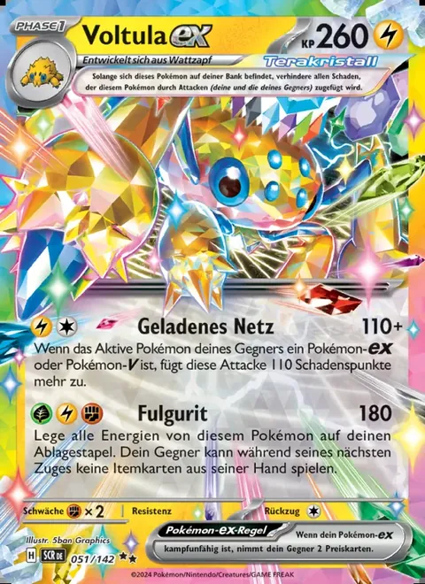 Voltula-ex 051/142 Stellarkrone (SCR) Pokémon-Karte (Near Mint)