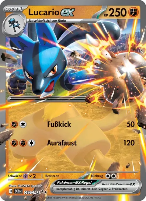 Lucario-ex 082/142 Stellarkrone (SCR) Pokémon-Karte (Near Mint)