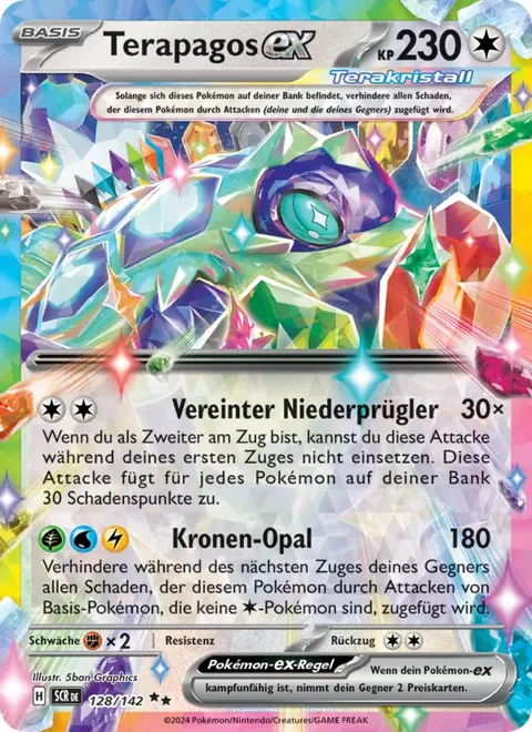 Terapagos-ex 128/142 Stellarkrone (SCR) Pokémon-Karte (Near Mint)
