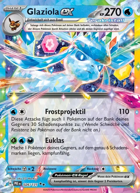 Glaziola-ex 026/131 Prismatische Entwicklungen (PRE) Pokémon-Karte (Near Mint)