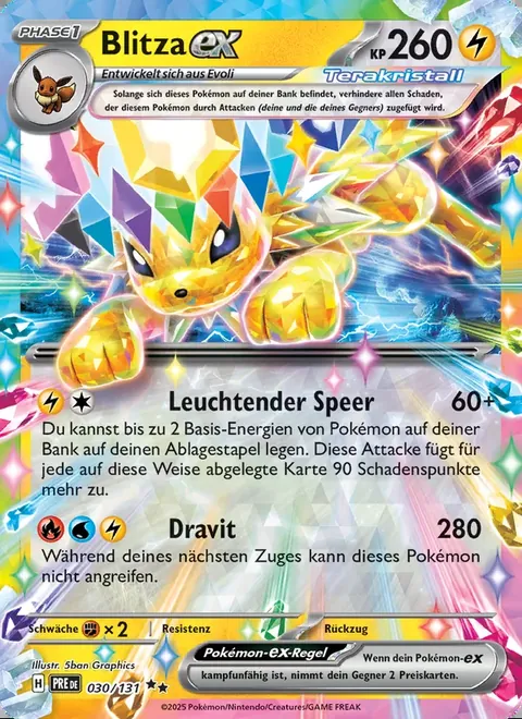 Blitza-ex 030/131 Prismatische Entwicklungen (PRE) Pokémon-Karte (Near Mint)