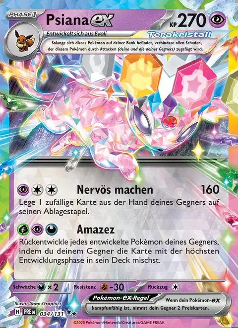 Psiana-ex 034/131 Prismatische Entwicklungen (PRE) Pokémon-Karte (Near Mint)