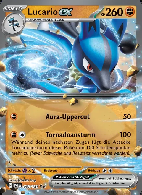 Lucario-ex 051/131 Prismatische Entwicklungen (PRE) Pokémon-Karte (Near Mint)