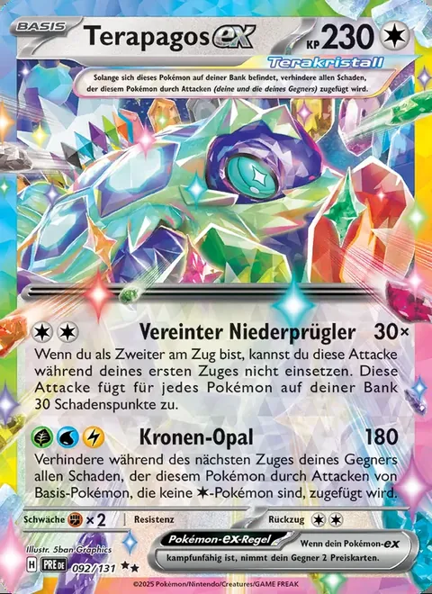 Terapagos-ex 092/131 Prismatische Entwicklungen (PRE) Pokémon-Karte (Near Mint)