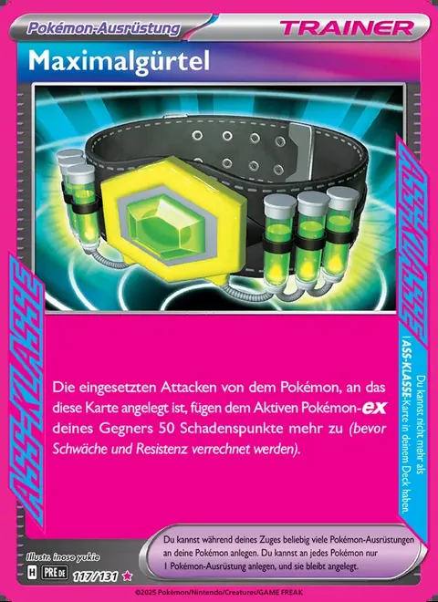 Maximalgürtel 117/131 Prismatische Entwicklungen (PRE) Pokémon-Karte (Near Mint)