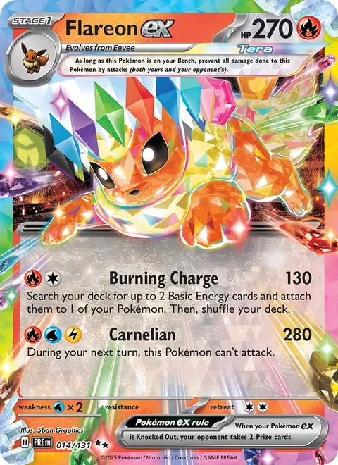 Flareon ex 014/131 Prismatic Evolutions (PRE) Pokémon card (Near Mint)