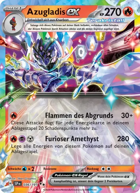 Azugladis-ex 036/191 Stürmische Funken (SSP) Pokémon-Karte (Near Mint)
