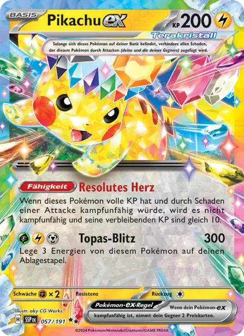 Pikachu-ex 057/191 Stürmische Funken (SSP) Pokémon-Karte (Near Mint)