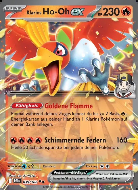 Klarins Ho-Oh-ex 039/182 Ewige Rivalen (DRI) Pokémon-Karte (Near Mint)