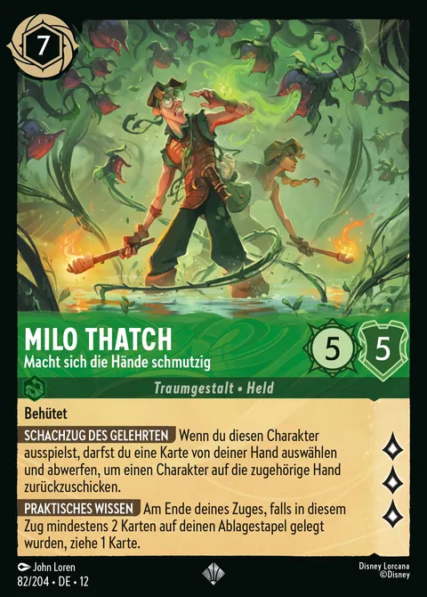 Milo Thatch - Macht sich die Hände schmutzig #082 Unbekannte Wildnis Disney Lorcana-Karte (Near Mint)