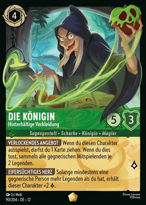 Die Königin - Hinterhältige Verkleidung #090 Unbekannte Wildnis Disney Lorcana-Karte (Near Mint)