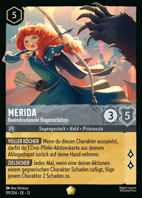 Merida - Beeindruckende Bogenschützin #191 Unbekannte Wildnis Disney Lorcana-Karte (Near Mint)