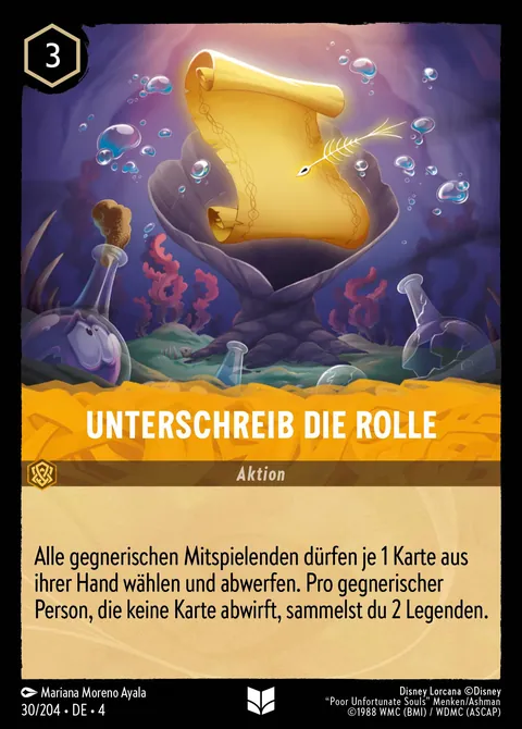 Unterschreib die Rolle #030 Ursulas Rückkehr Disney Lorcana-Karte (Near Mint)
