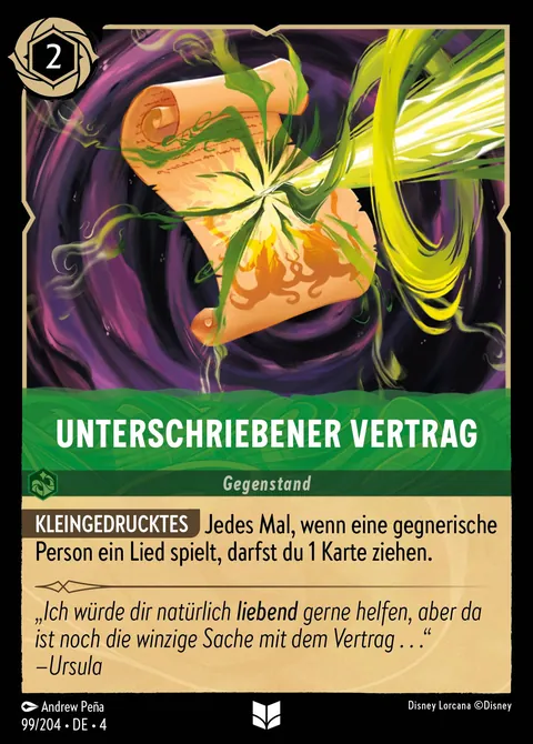 Unterschriebener Vertrag #099 Ursulas Rückkehr Disney Lorcana-Karte (Near Mint)