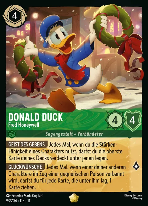 Donald Duck - Fred Honeywell #093 Winterzauber Disney Lorcana-Karte (Near Mint)