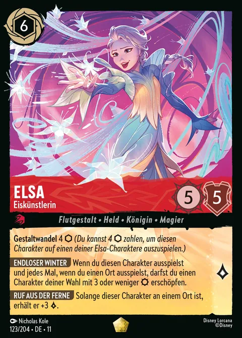 Elsa - Eiskünstlerin #123 Winterzauber Disney Lorcana-Karte (Near Mint)